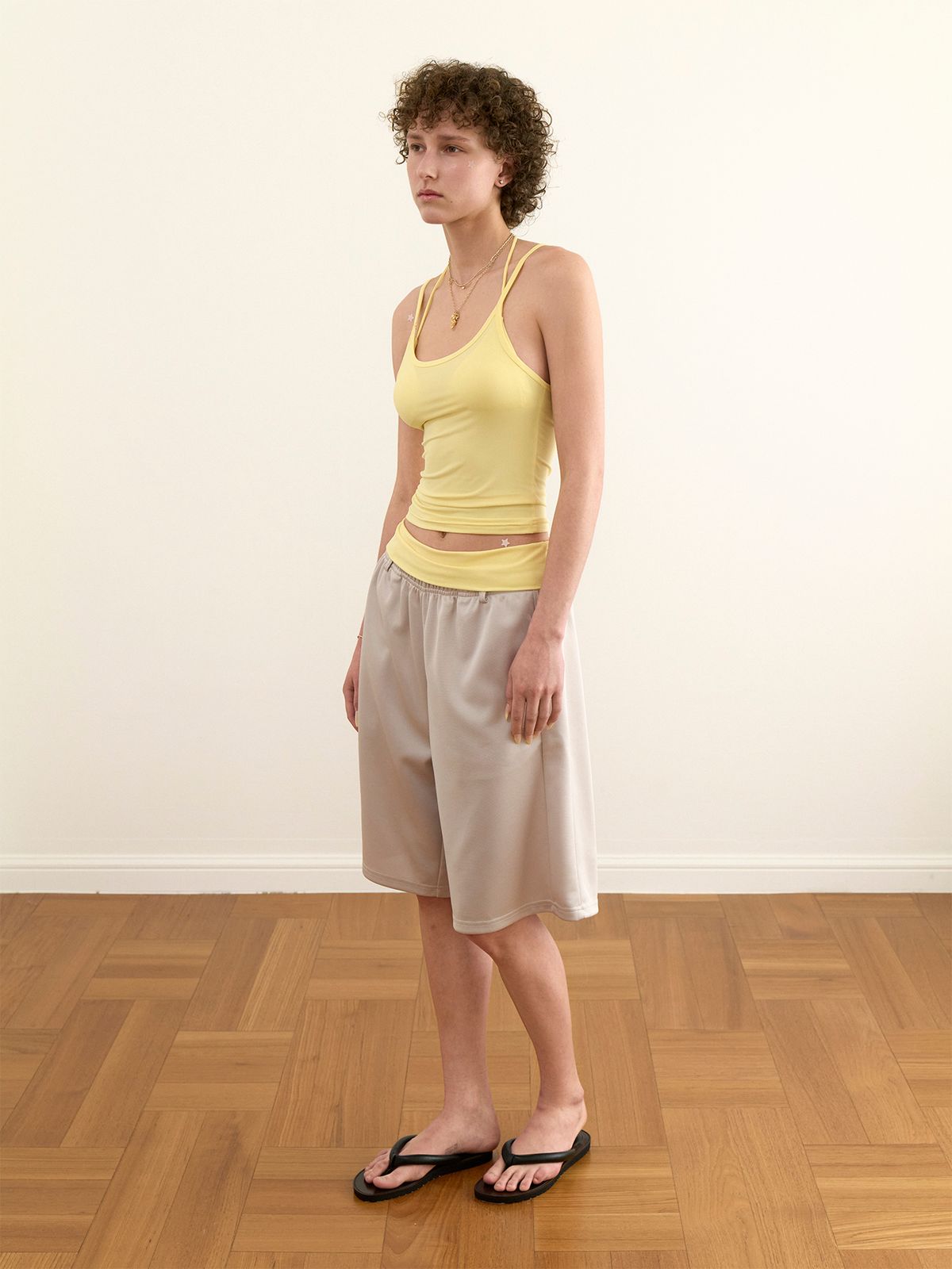 세이지가(SAGEGA) Jersey Bermuda Pants (Light Beige)