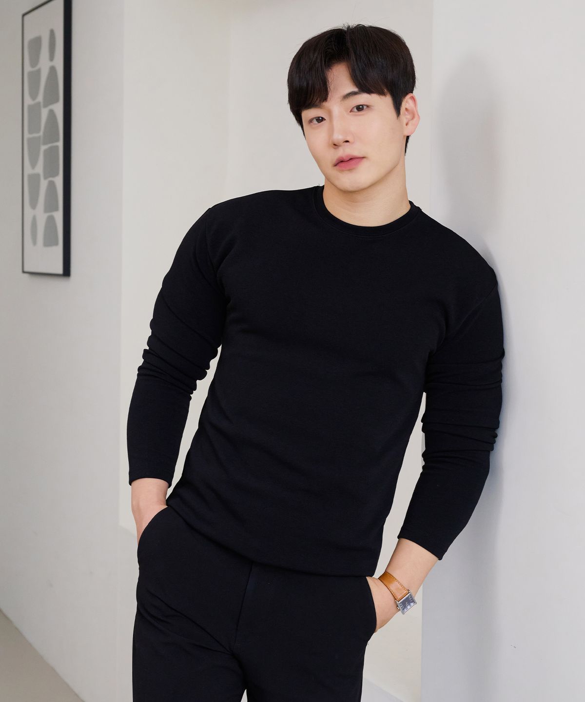 핵쿨남(HECKCOOLNAM) 쫀득 고급원단 어깨넓어보이는 남자 머슬핏 긴팔 티셔츠