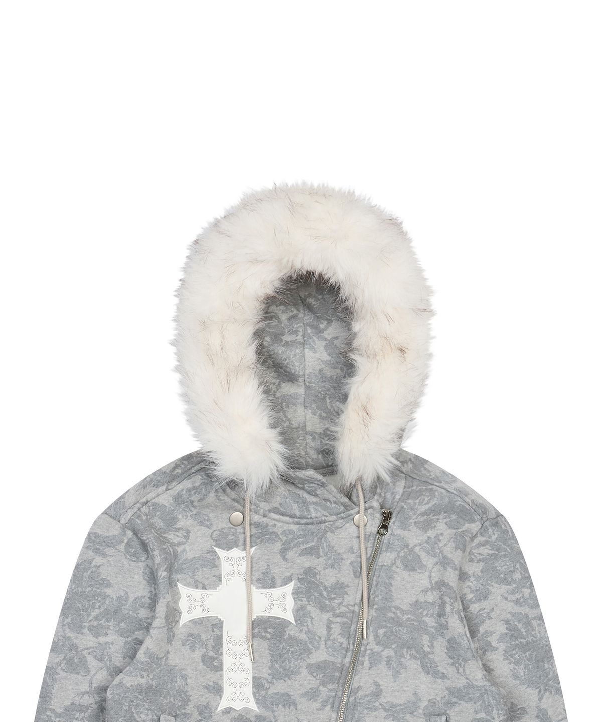 러브이즈트루(LUVISTRUE) GT FUR UNBALANCE HOOD ZIP UP(GRAY)