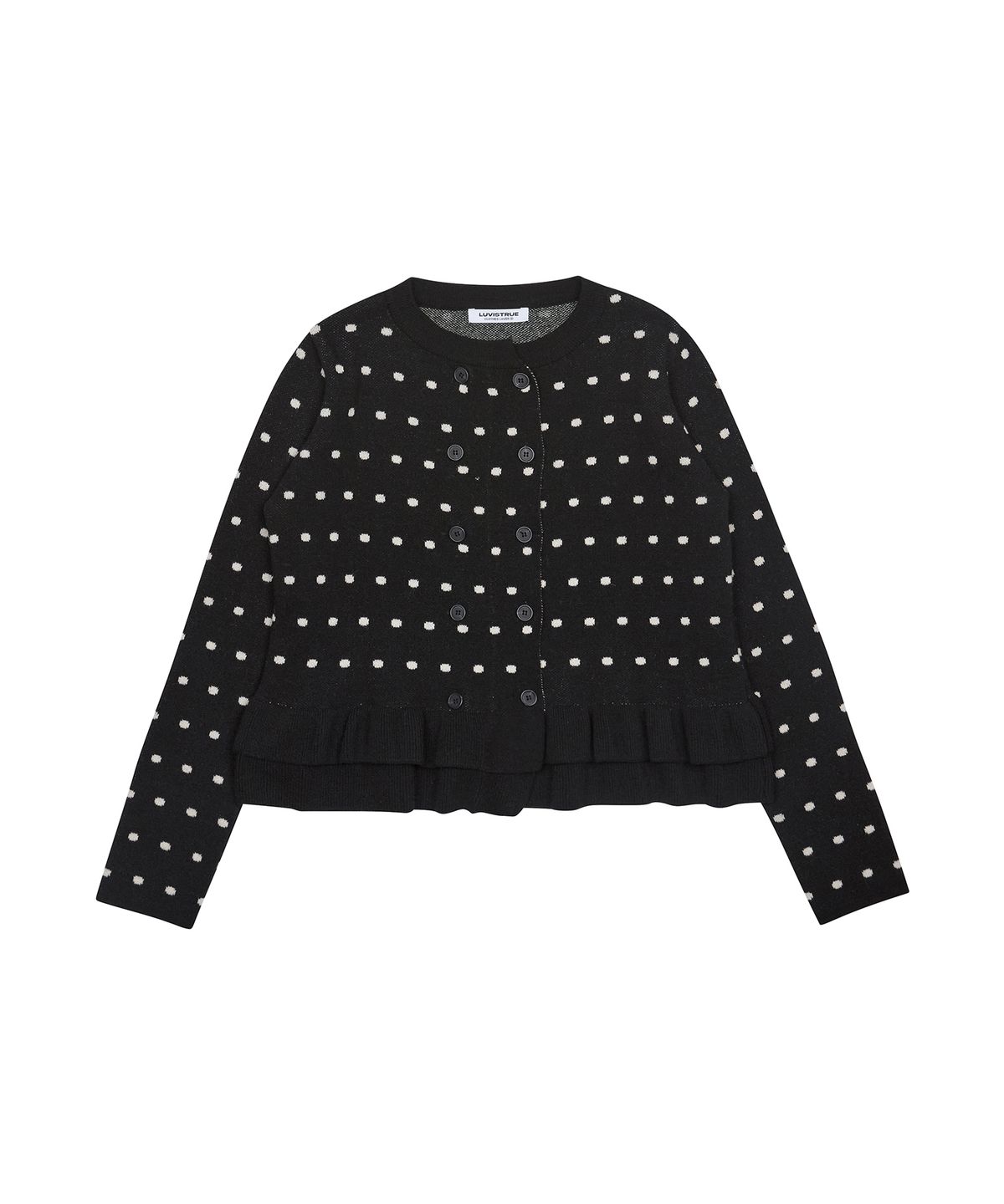 러브이즈트루(LUVISTRUE) GT DOT FRILL CARDIGAN(BLACK)