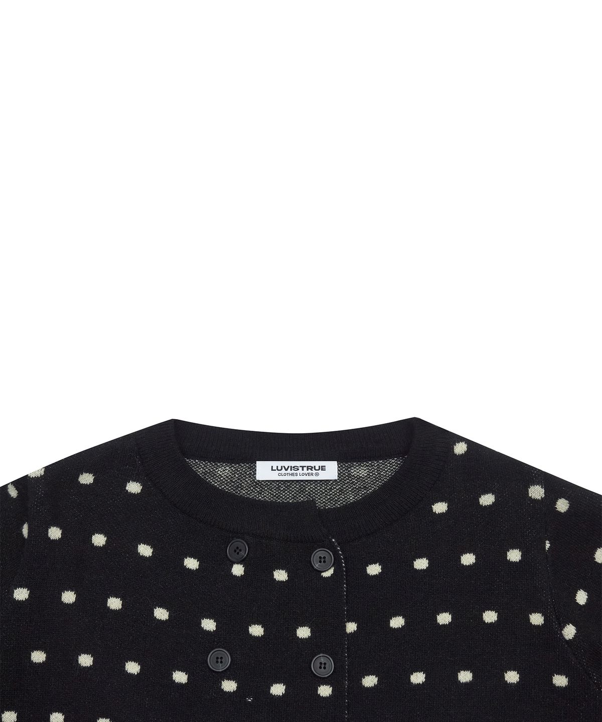 러브이즈트루(LUVISTRUE) GT DOT FRILL CARDIGAN(BLACK)