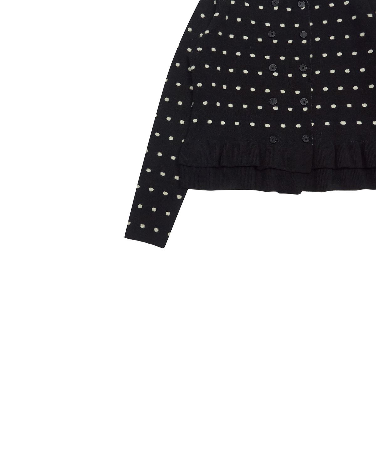 러브이즈트루(LUVISTRUE) GT DOT FRILL CARDIGAN(BLACK)