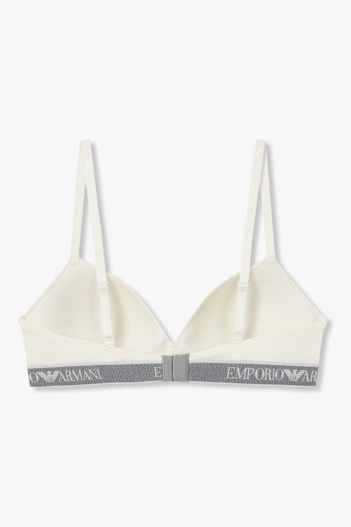 엠포리오 아르마니 언더웨어(EMPORIO ARMANI UNDERWEAR) 여성 리피트 로고 패디드 트라이앵글 브라_아이보리 0825381545