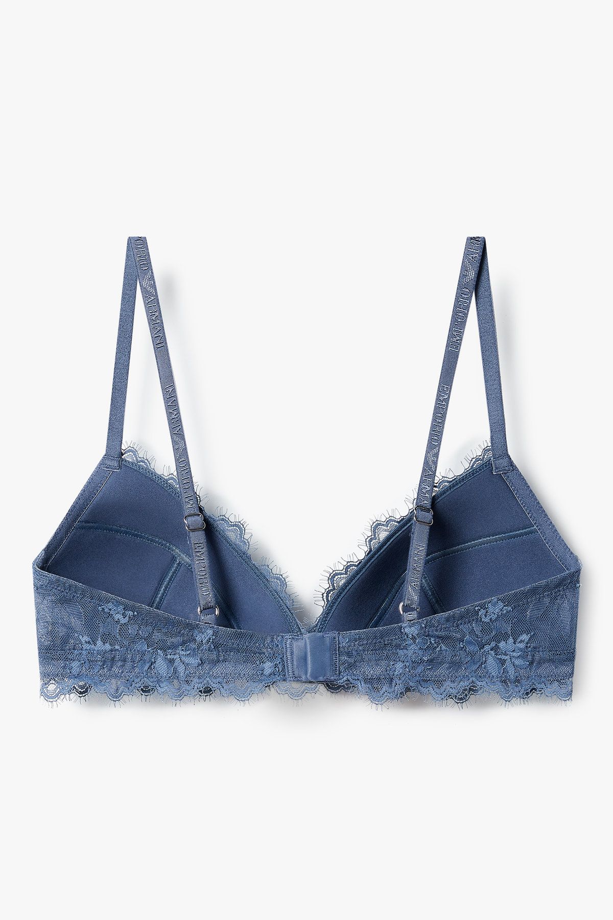 엠포리오 아르마니 언더웨어(EMPORIO ARMANI UNDERWEAR) 여성 플라워 자수 패디드 트라이앵글 브라_인디고 0825381526