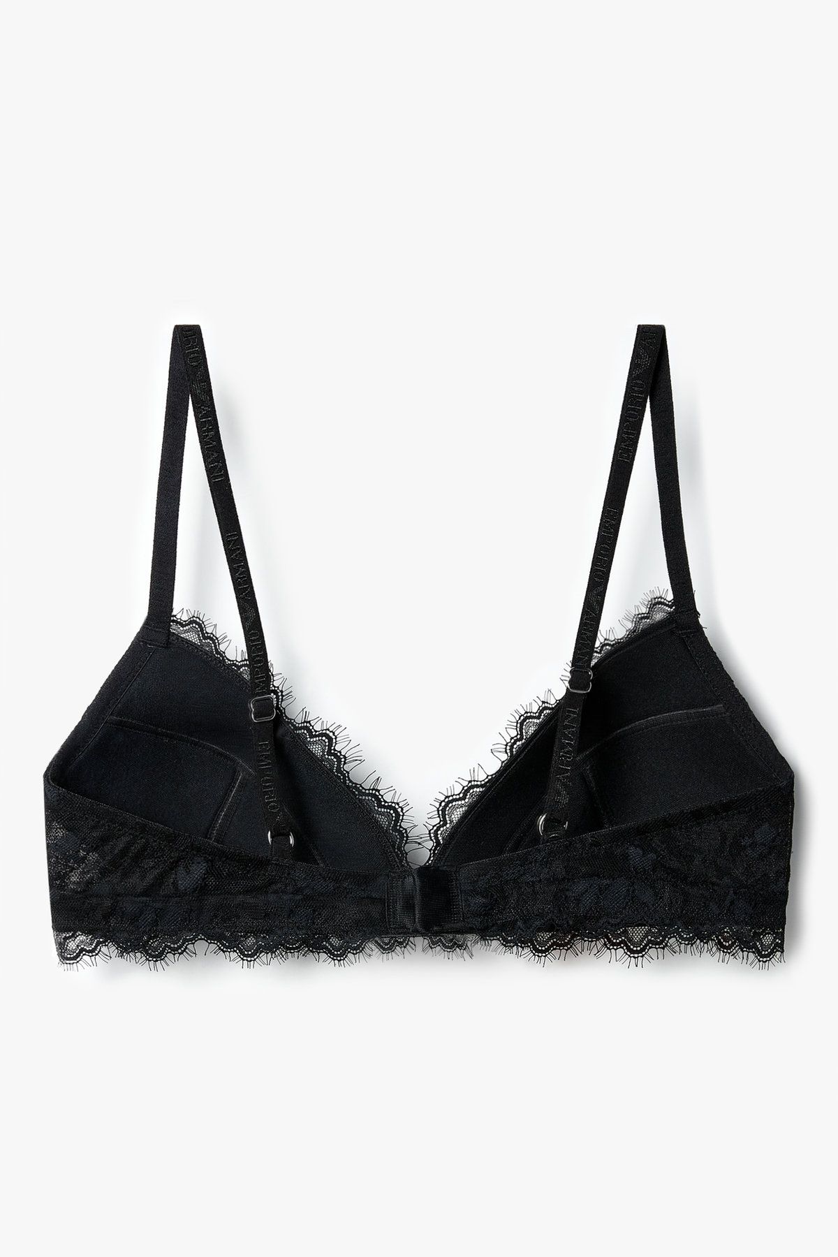 엠포리오 아르마니 언더웨어(EMPORIO ARMANI UNDERWEAR) 여성 플라워 자수 패디드 트라이앵글 브라_블랙 0825381527