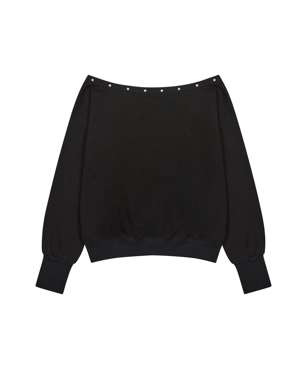 러브이즈트루(LUVISTRUE) GT ONE SHOULDER SWEATSHIRT(BLACK)