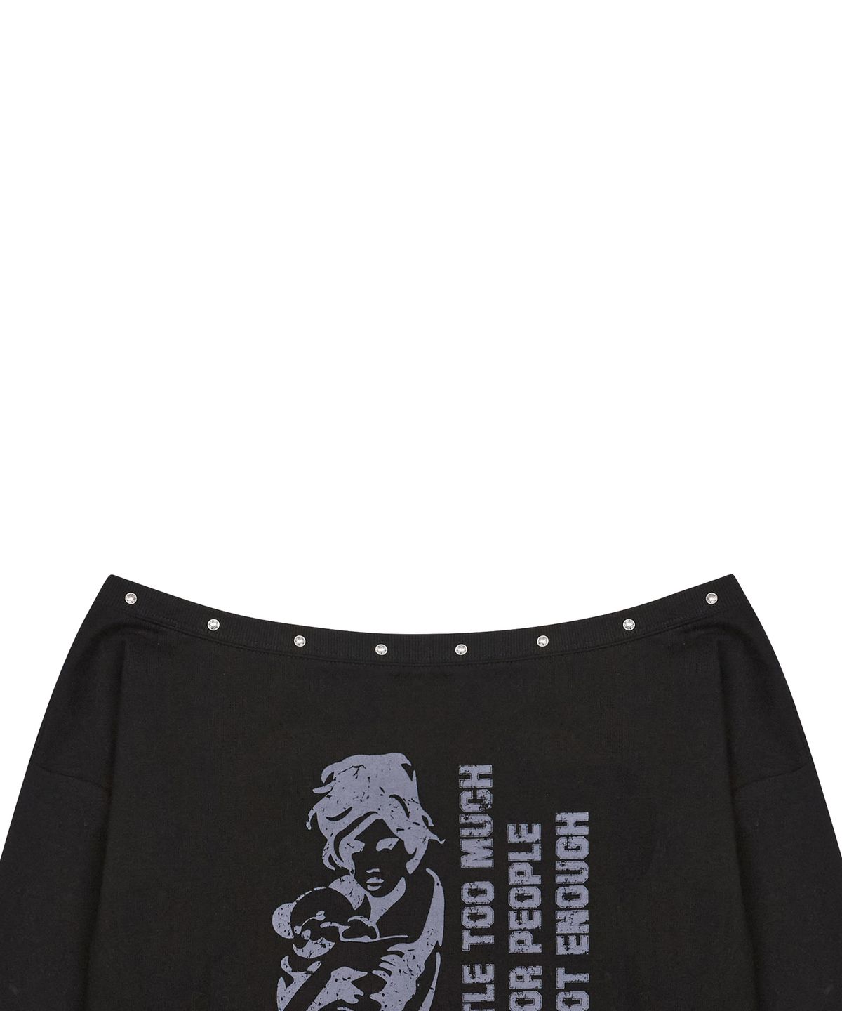 러브이즈트루(LUVISTRUE) GT ONE SHOULDER SWEATSHIRT(BLACK)