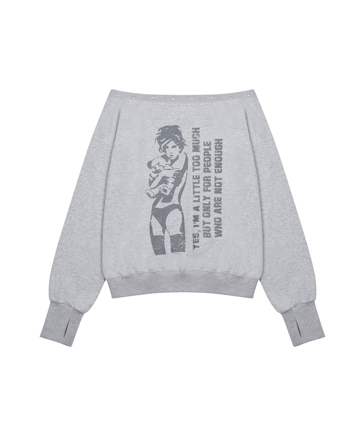 러브이즈트루(LUVISTRUE) GT ONE SHOULDER SWEATSHIRT(GRAY)