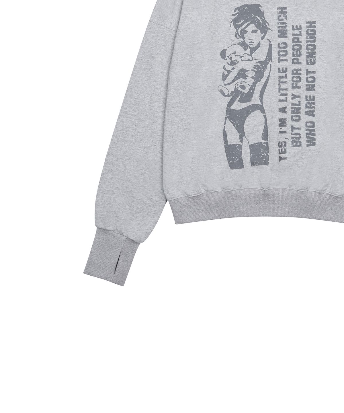 러브이즈트루(LUVISTRUE) GT ONE SHOULDER SWEATSHIRT(GRAY)