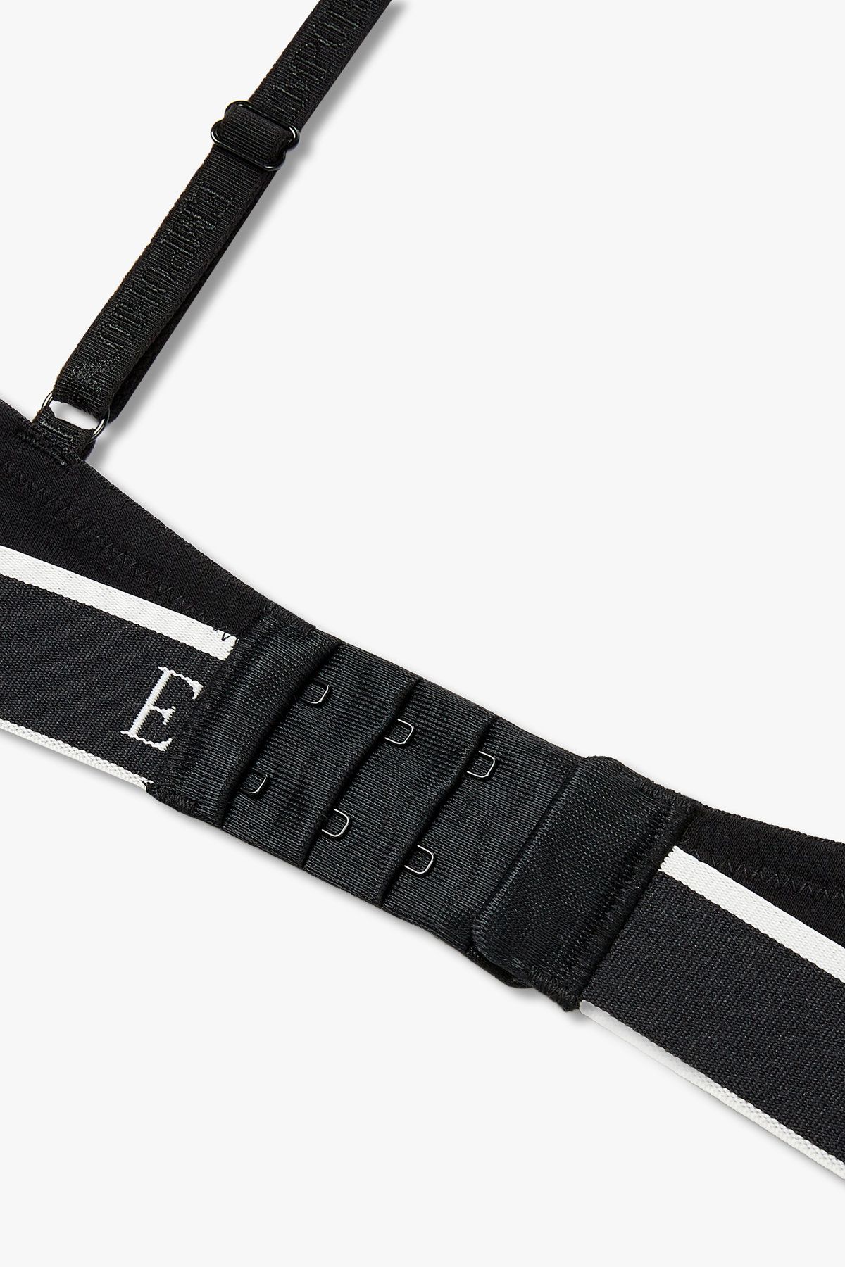 엠포리오 아르마니 언더웨어(EMPORIO ARMANI UNDERWEAR) 여성 리피트 로고 패디드 트라이앵글 브라_블랙 0825381547