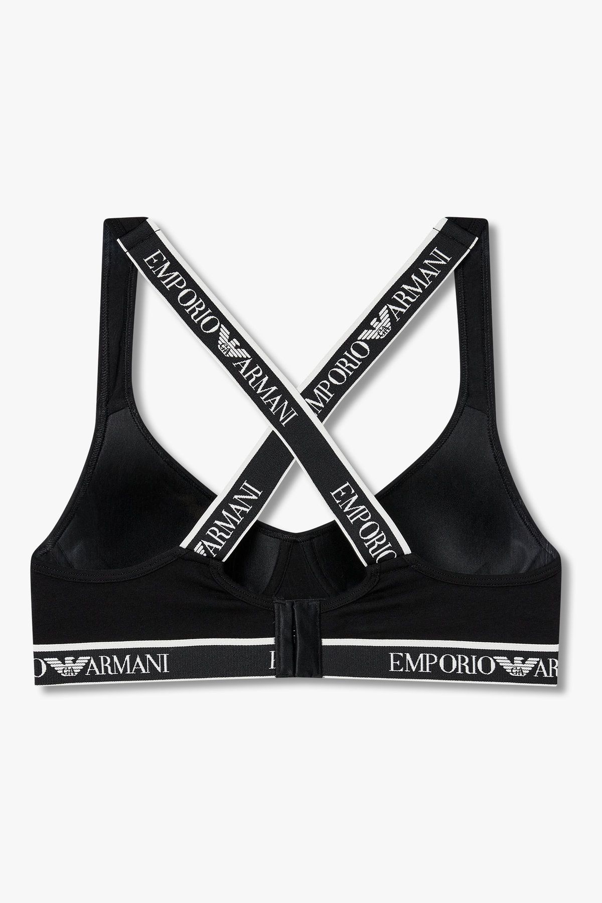 엠포리오 아르마니 언더웨어(EMPORIO ARMANI UNDERWEAR) 여성 크로스 스트랩 패디드 브라렛 브라_블랙 0825381549