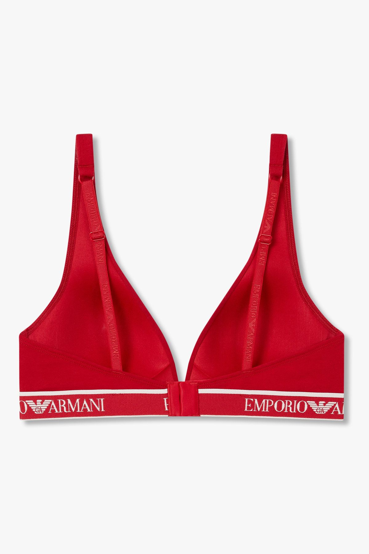 엠포리오 아르마니 언더웨어(EMPORIO ARMANI UNDERWEAR) 여성 리피트 로고 패디드 브라렛 브라_레드 0825381514