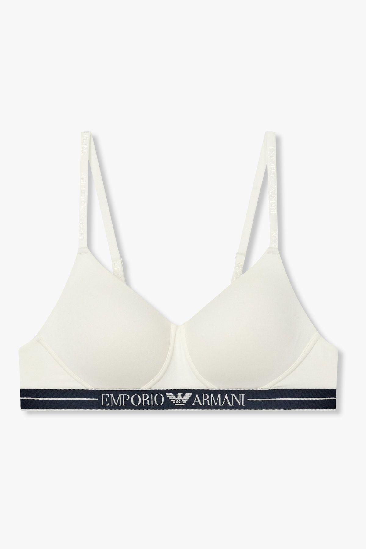 엠포리오 아르마니 언더웨어(EMPORIO ARMANI UNDERWEAR) 여성 라인 밴딩 소프트 패디드 컨투어 브라_화이트 0825381535