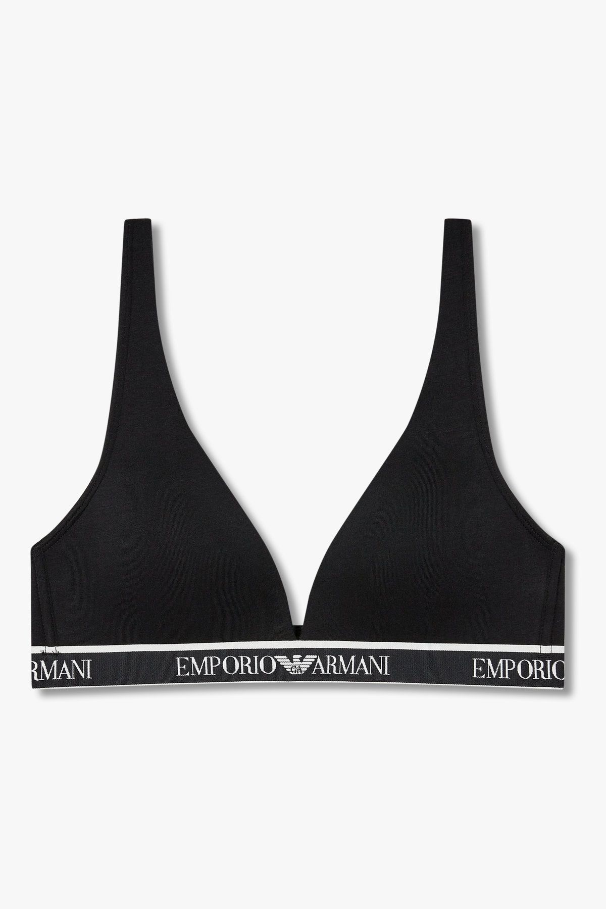 엠포리오 아르마니 언더웨어(EMPORIO ARMANI UNDERWEAR) 여성 리피트 로고 패디드 브라렛 브라_블랙 0825381515