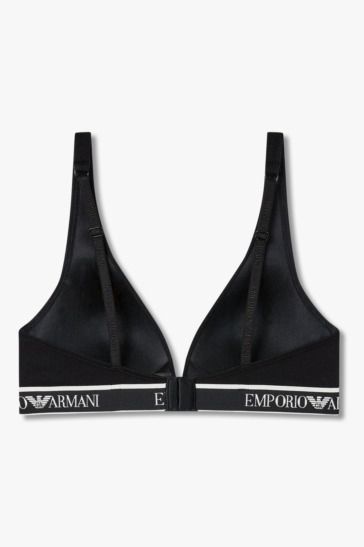엠포리오 아르마니 언더웨어(EMPORIO ARMANI UNDERWEAR) 여성 리피트 로고 패디드 브라렛 브라_블랙 0825381515