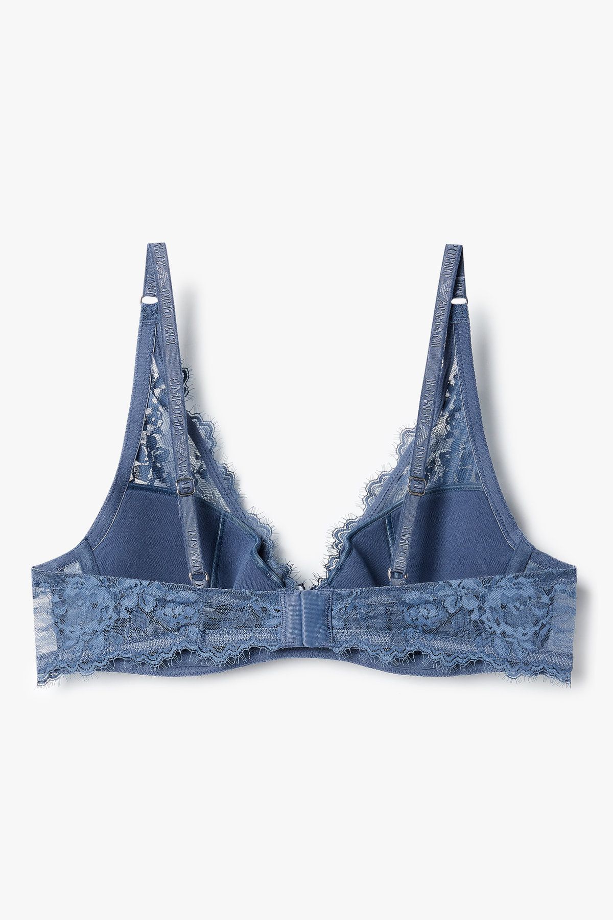 엠포리오 아르마니 언더웨어(EMPORIO ARMANI UNDERWEAR) 여성 플라워 자수 패디드 발코넷 브라_인디고 0825384526
