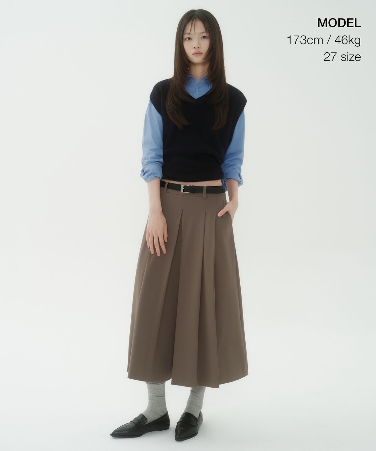 무신사 스탠다드 우먼(MUSINSA STANDARD WOMAN) 우먼즈 라이트웨이트 스커트 슬랙스 [더스티 베이지]