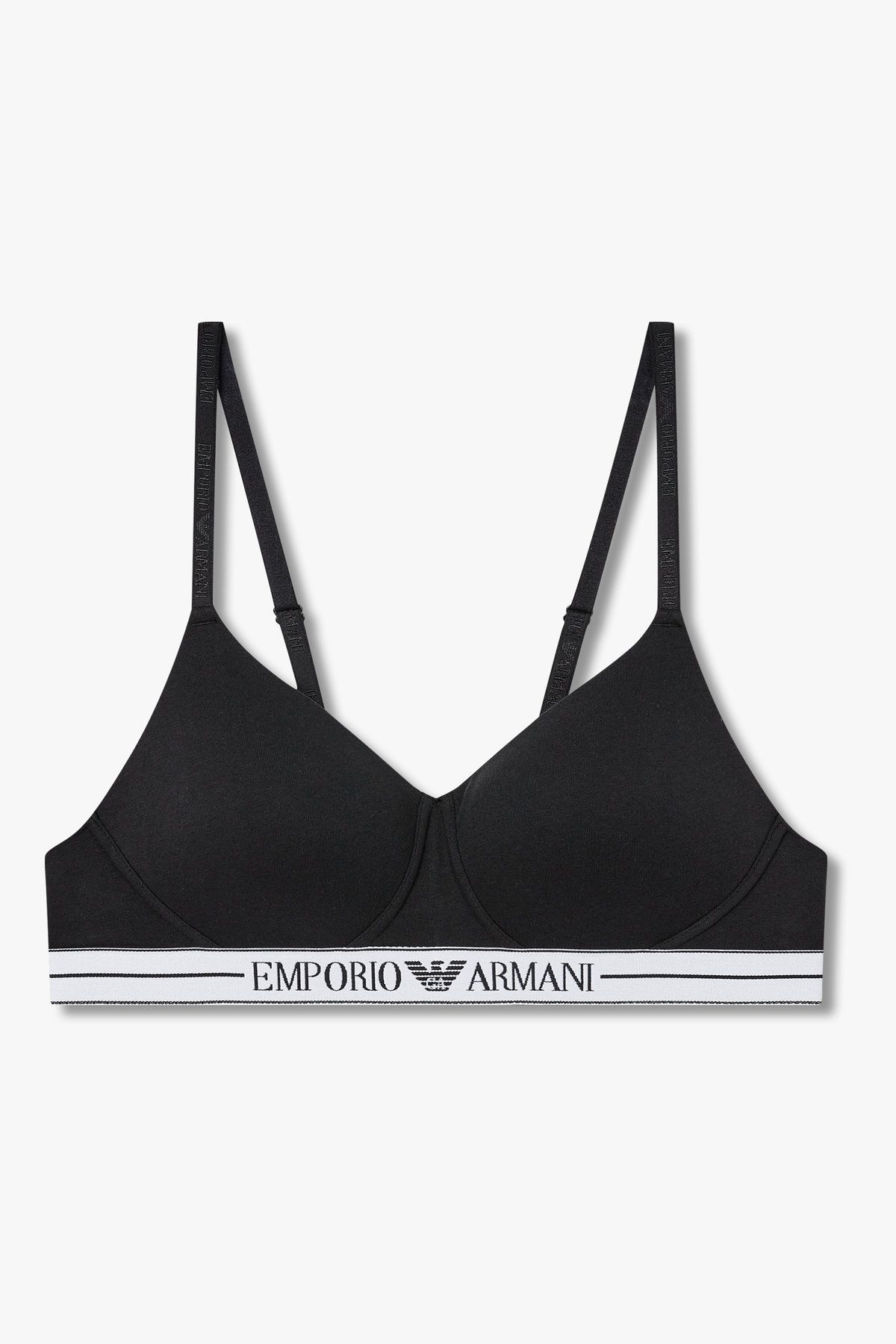 엠포리오 아르마니 언더웨어(EMPORIO ARMANI UNDERWEAR) 여성 라인 밴딩 소프트 패디드 컨투어 브라_블랙 0825381537