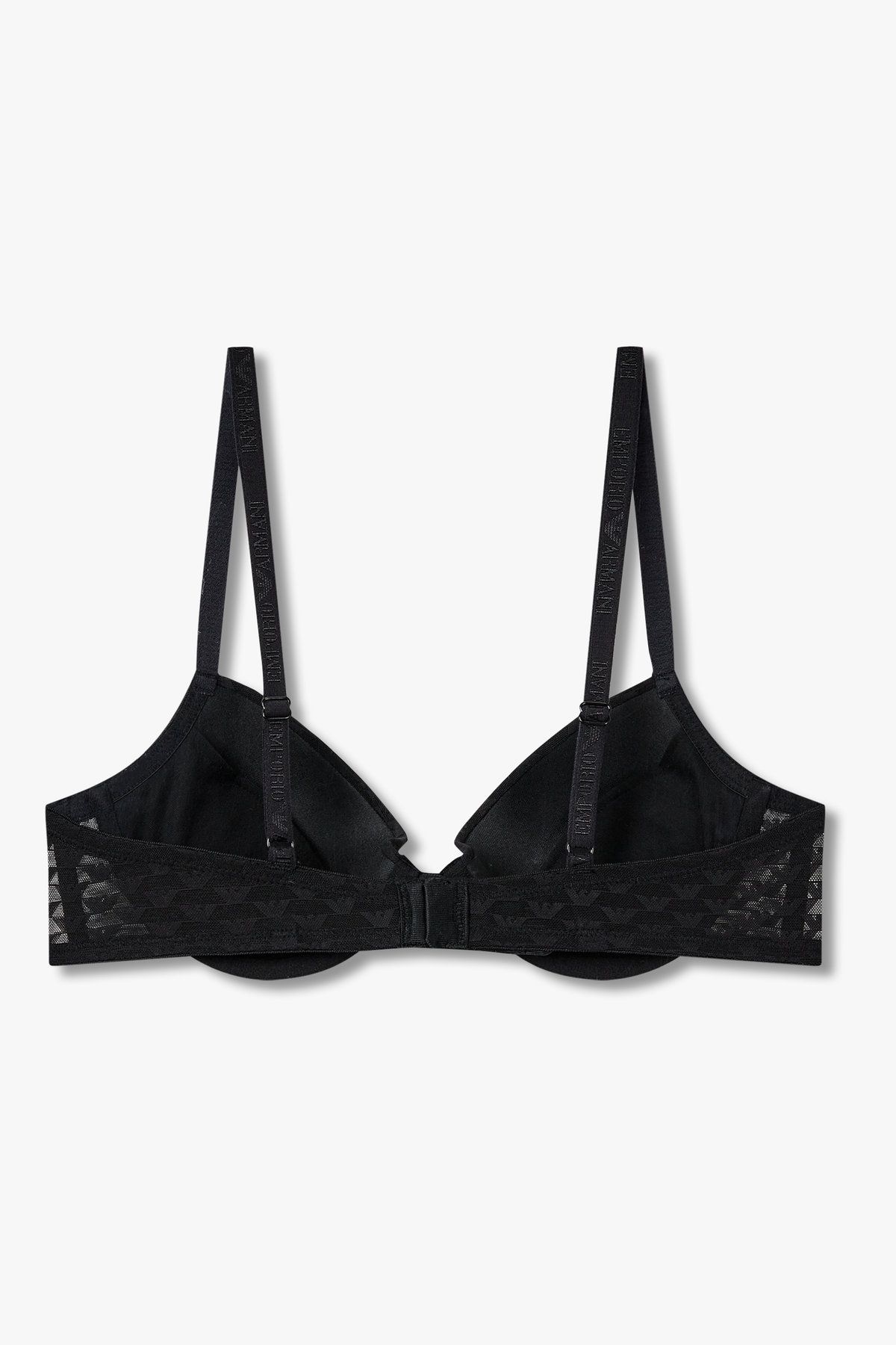 엠포리오 아르마니 언더웨어(EMPORIO ARMANI UNDERWEAR) 여성 이글 패턴 메쉬 리무버블 푸쉬업 브라_블랙 0825385523