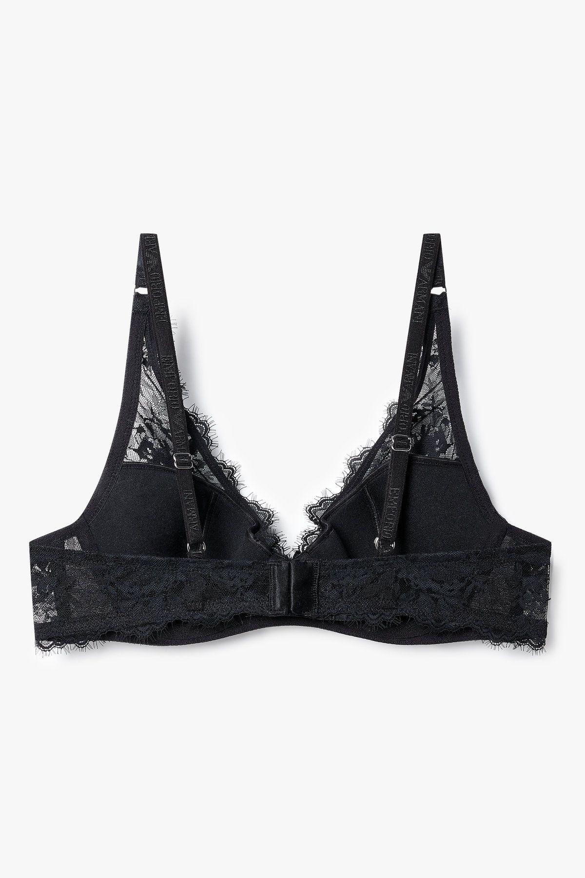 엠포리오 아르마니 언더웨어(EMPORIO ARMANI UNDERWEAR) 여성 플라워 자수 패디드 발코넷 브라_블랙 0825384527