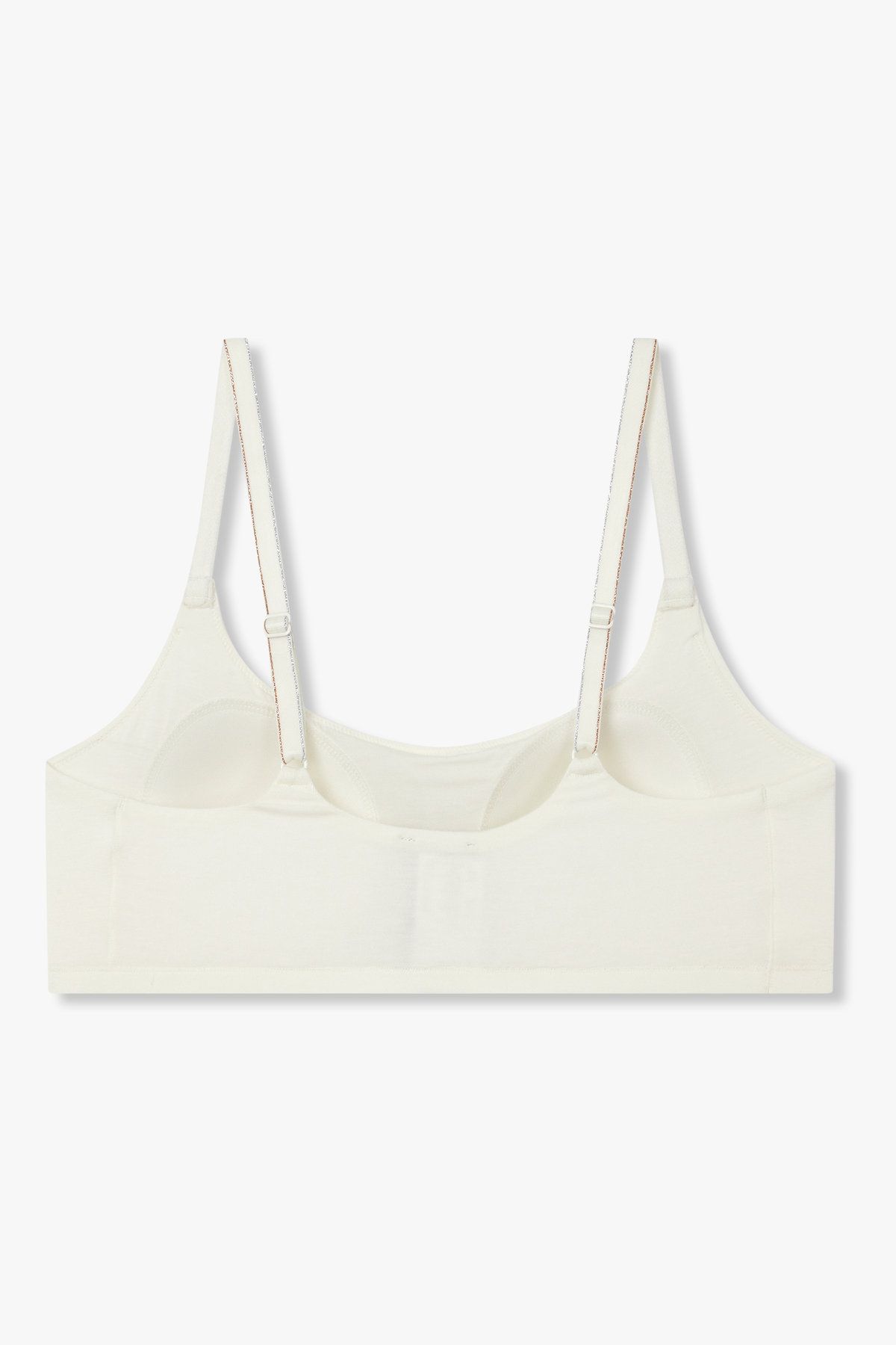 엠포리오 아르마니 언더웨어(EMPORIO ARMANI UNDERWEAR) 여성 메탈릭 스트랩 패디드 브라렛 브라_화이트 0825381538