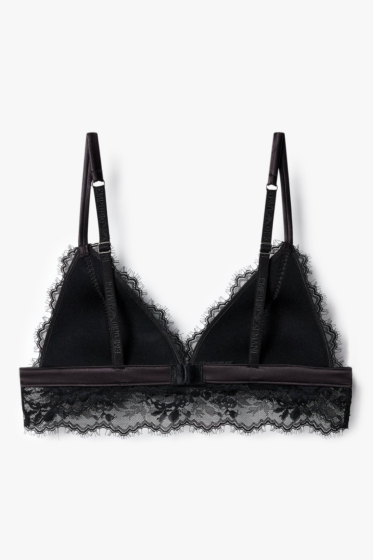 엠포리오 아르마니 언더웨어(EMPORIO ARMANI UNDERWEAR) 여성 플라워 레이스 패디드 트라이앵글 브라_블랙 0825381518