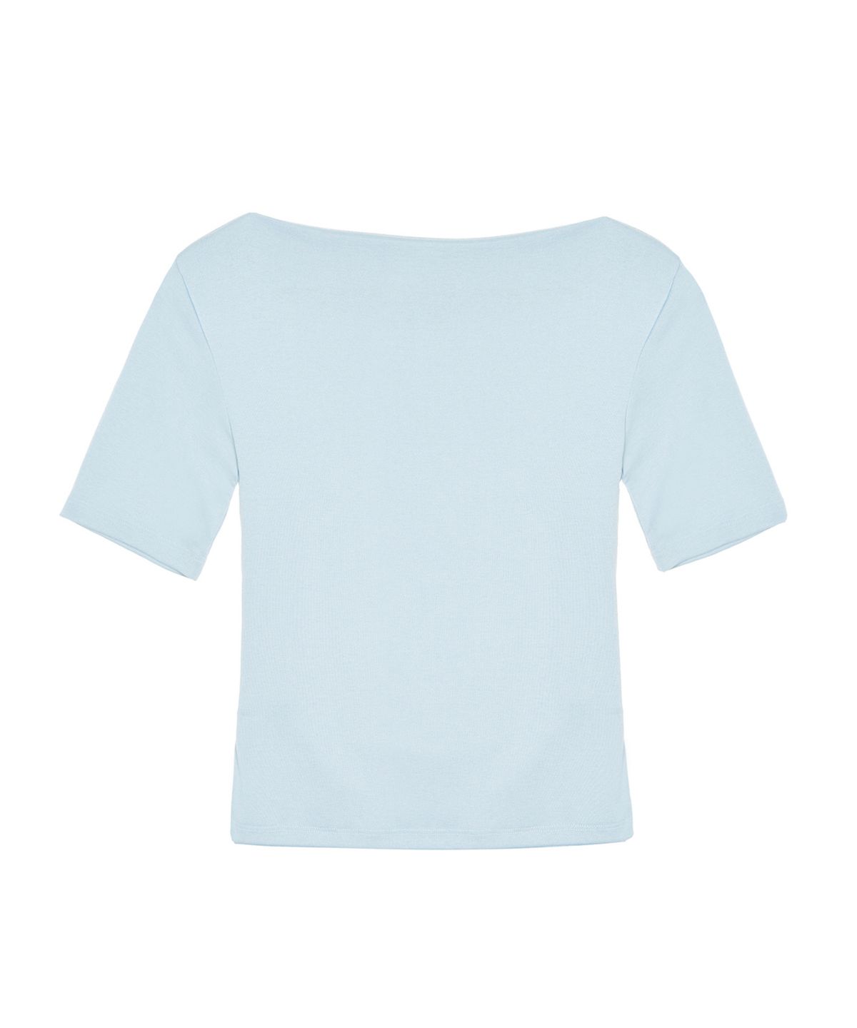 닉앤니콜(NICK&NICOLE) HALF SHIRRING DRAPE BOAT NECK TOP_SORA