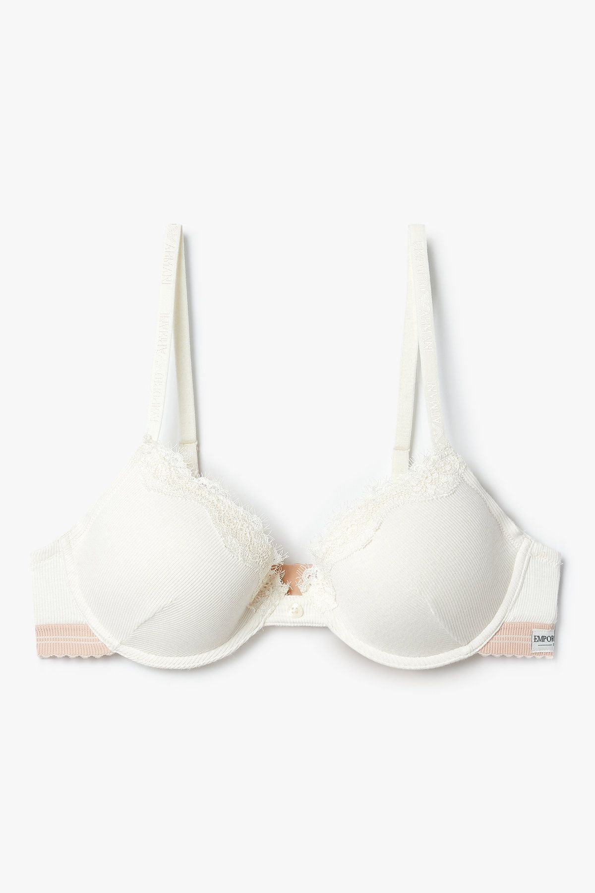엠포리오 아르마니 언더웨어(EMPORIO ARMANI UNDERWEAR) 여성 레이스 트림 립 컨투어 브라_아이보리 0825384528