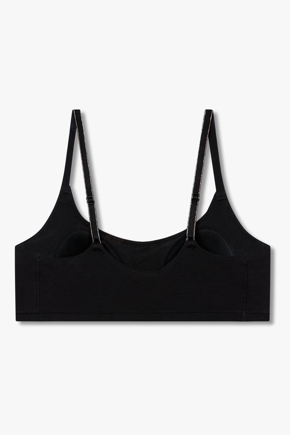 엠포리오 아르마니 언더웨어(EMPORIO ARMANI UNDERWEAR) 여성 메탈릭 스트랩 패디드 브라렛 브라_블랙 0825381539