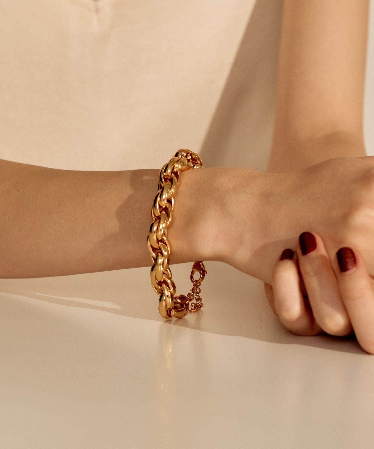노비스도쿄(NOVICE TOKYO) 오벌 체인 팔찌 Oval Chain Bracelet［Stainless］ / Gold