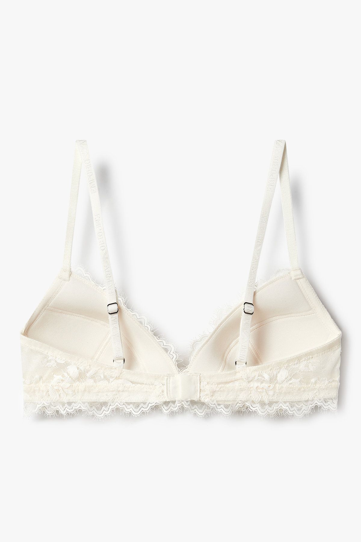 엠포리오 아르마니 언더웨어(EMPORIO ARMANI UNDERWEAR) 여성 플라워 자수 패디드 트라이앵글 브라_아이보리 0825381524