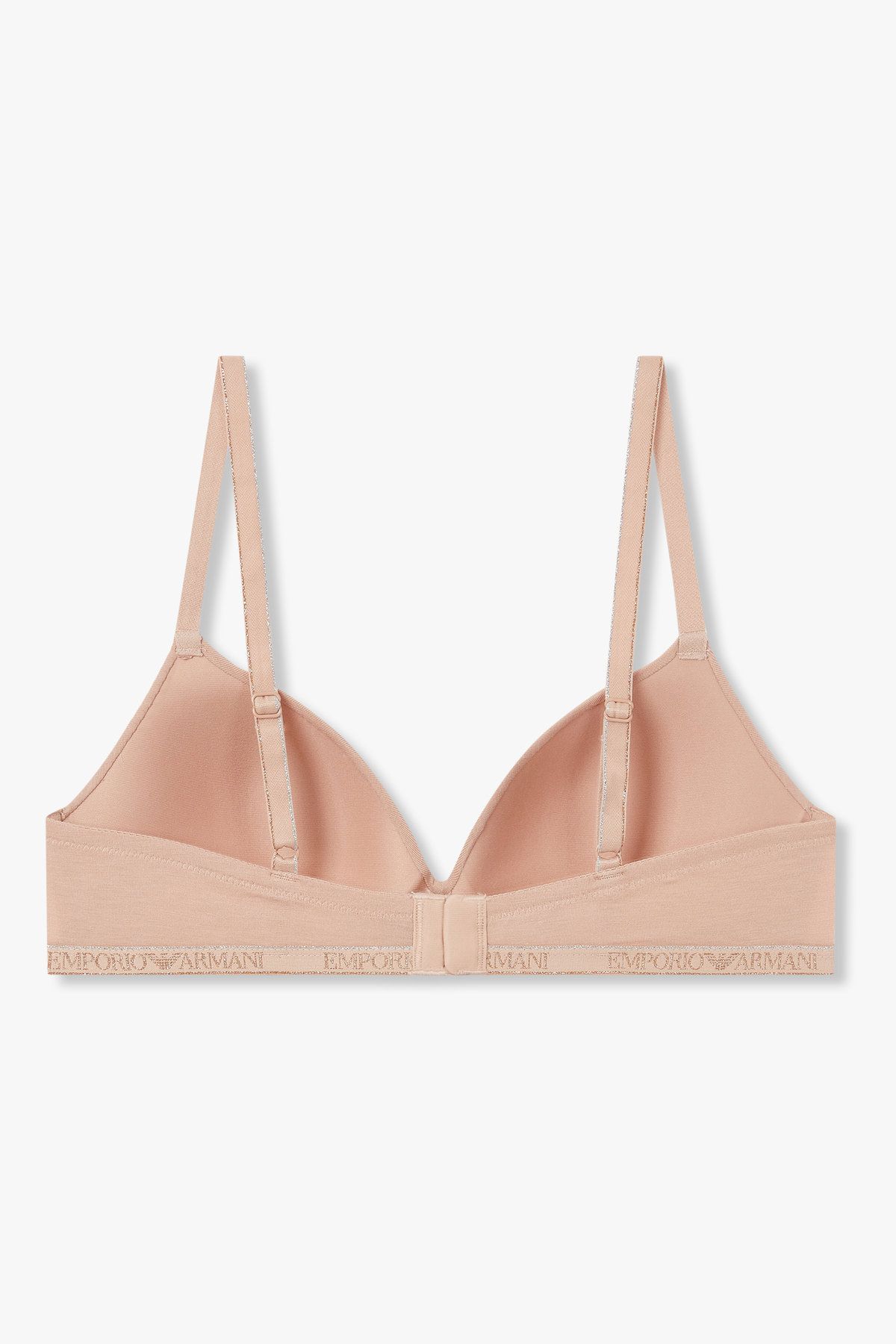 엠포리오 아르마니 언더웨어(EMPORIO ARMANI UNDERWEAR) 여성 메탈릭 밴딩 패디드 트라이앵글 브라_내추럴 0825381505