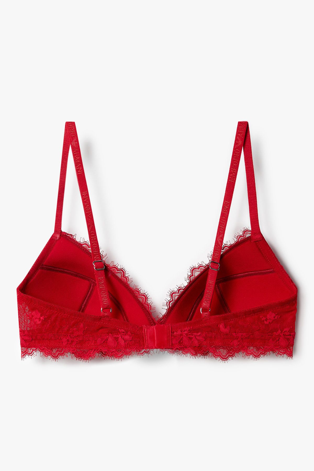 엠포리오 아르마니 언더웨어(EMPORIO ARMANI UNDERWEAR) 여성 플라워 자수 패디드 트라이앵글 브라_레드 0825381525