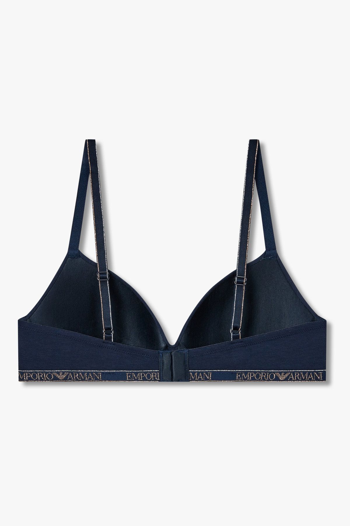 엠포리오 아르마니 언더웨어(EMPORIO ARMANI UNDERWEAR) 여성 메탈릭 밴딩 패디드 트라이앵글 브라_마린 0825381506