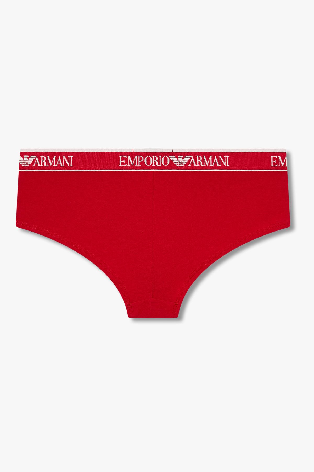 엠포리오 아르마니 언더웨어(EMPORIO ARMANI UNDERWEAR) 여성 리피트 로고 코튼 치키 팬츠_레드 0825312514