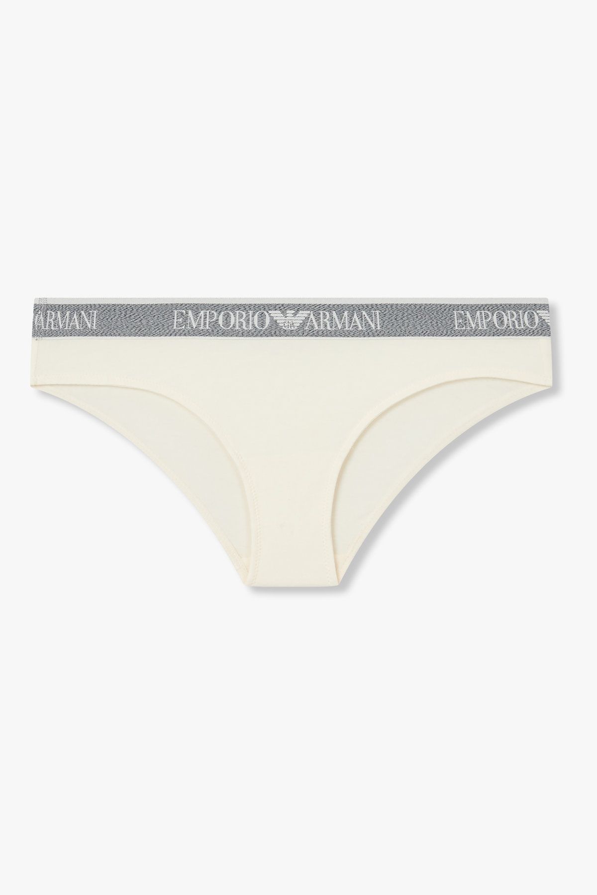 엠포리오 아르마니 언더웨어(EMPORIO ARMANI UNDERWEAR) 여성 리피트 로고 코튼 브리프_아이보리 0825311512