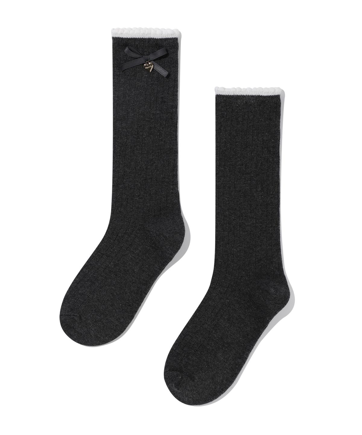 마리떼 키즈(MARITHÉ KIDS) KIDS W SCALLOP KNEE SOCKS charcoal