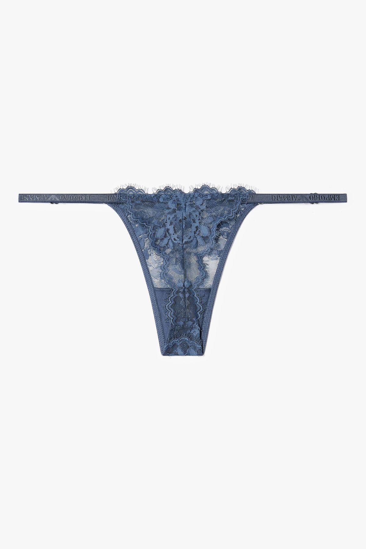 엠포리오 아르마니 언더웨어(EMPORIO ARMANI UNDERWEAR) 여성 플라워 자수 스트랩 티팬티_인디고 0825310526