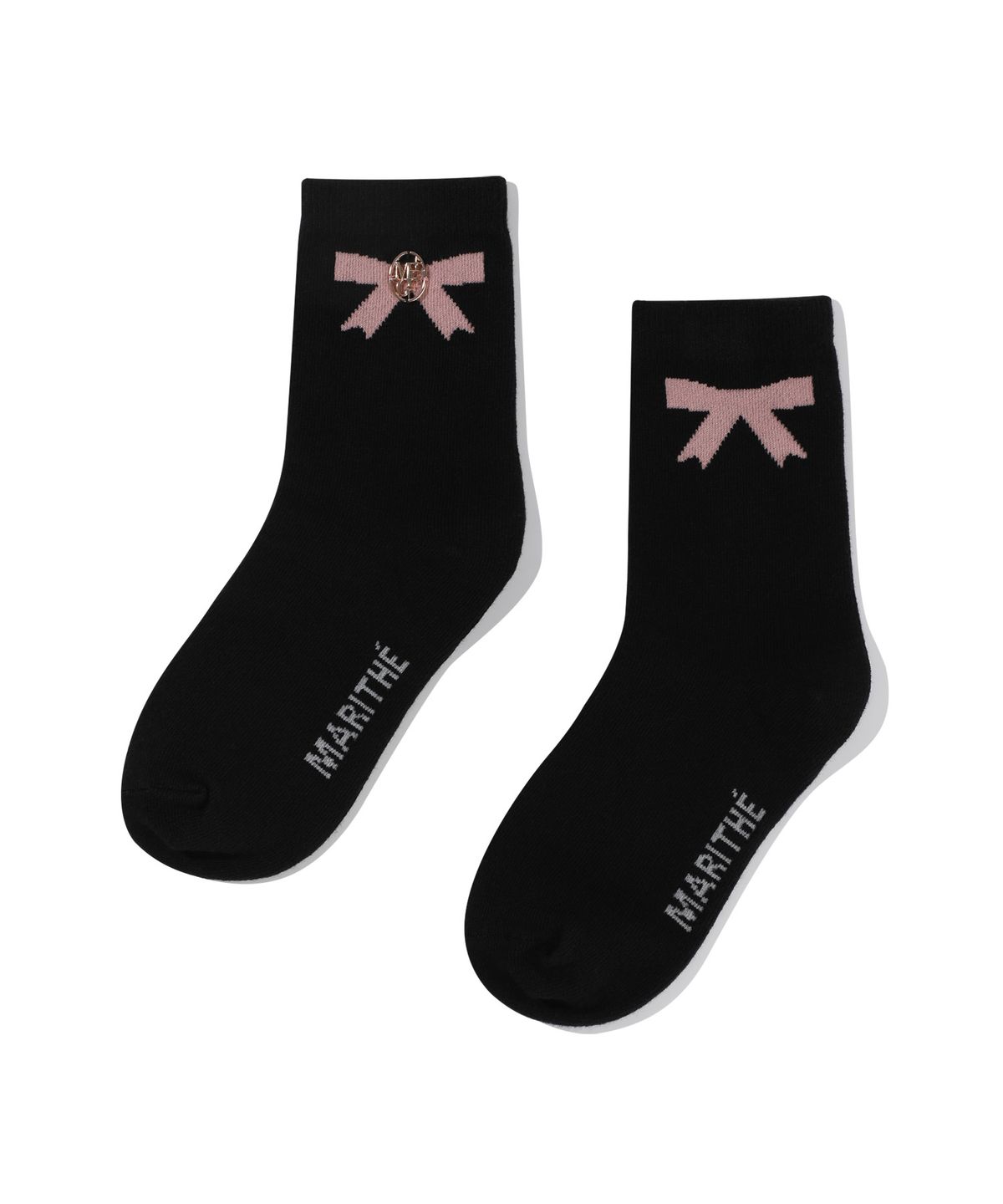 마리떼 키즈(MARITHÉ KIDS) KIDS W CIRCLE LOGO RIBBON SOCKS black