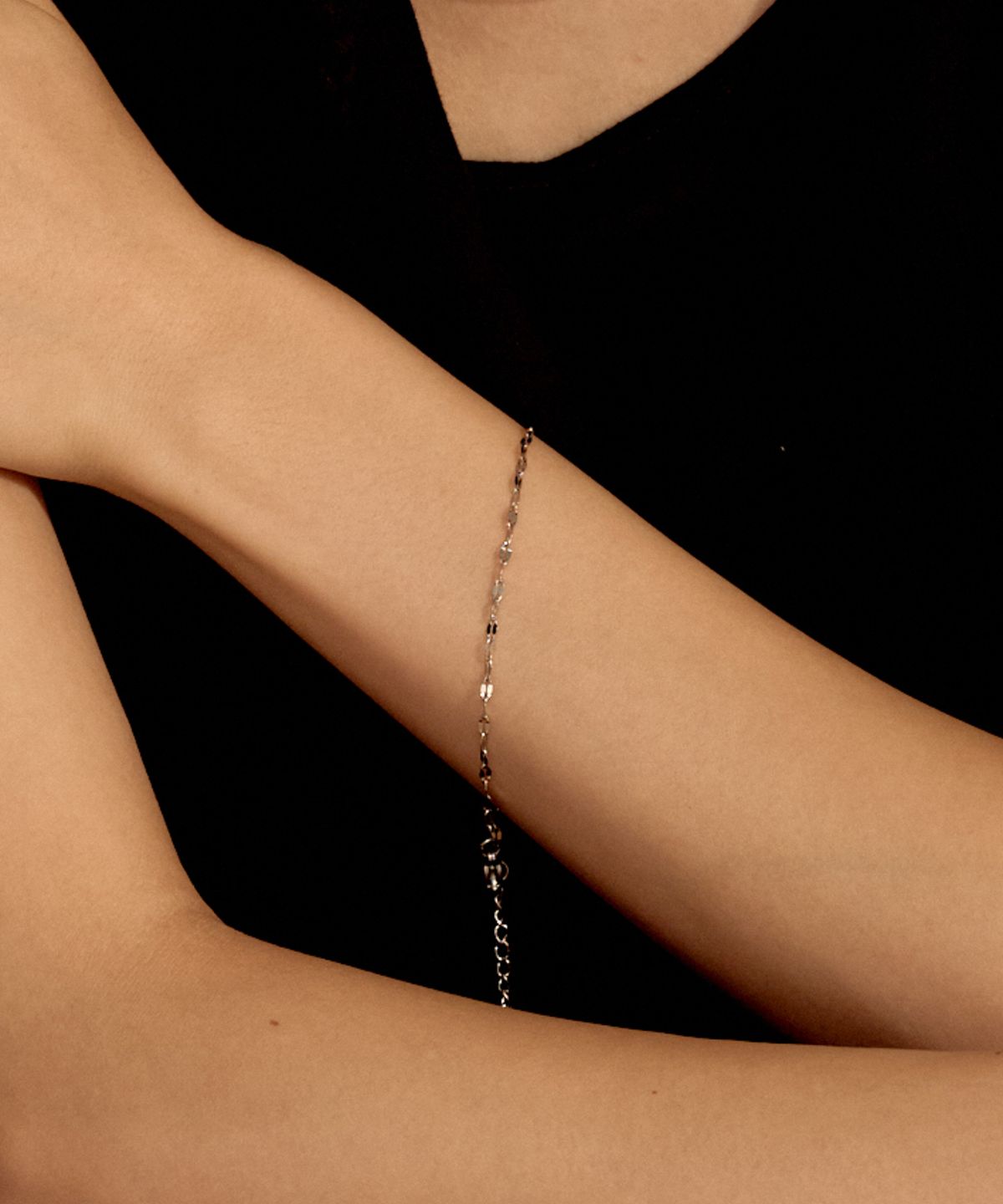 노비스도쿄(NOVICE TOKYO) 페탈 체인 팔찌 Petal Chain Bracelet［Stainless］ / Silver