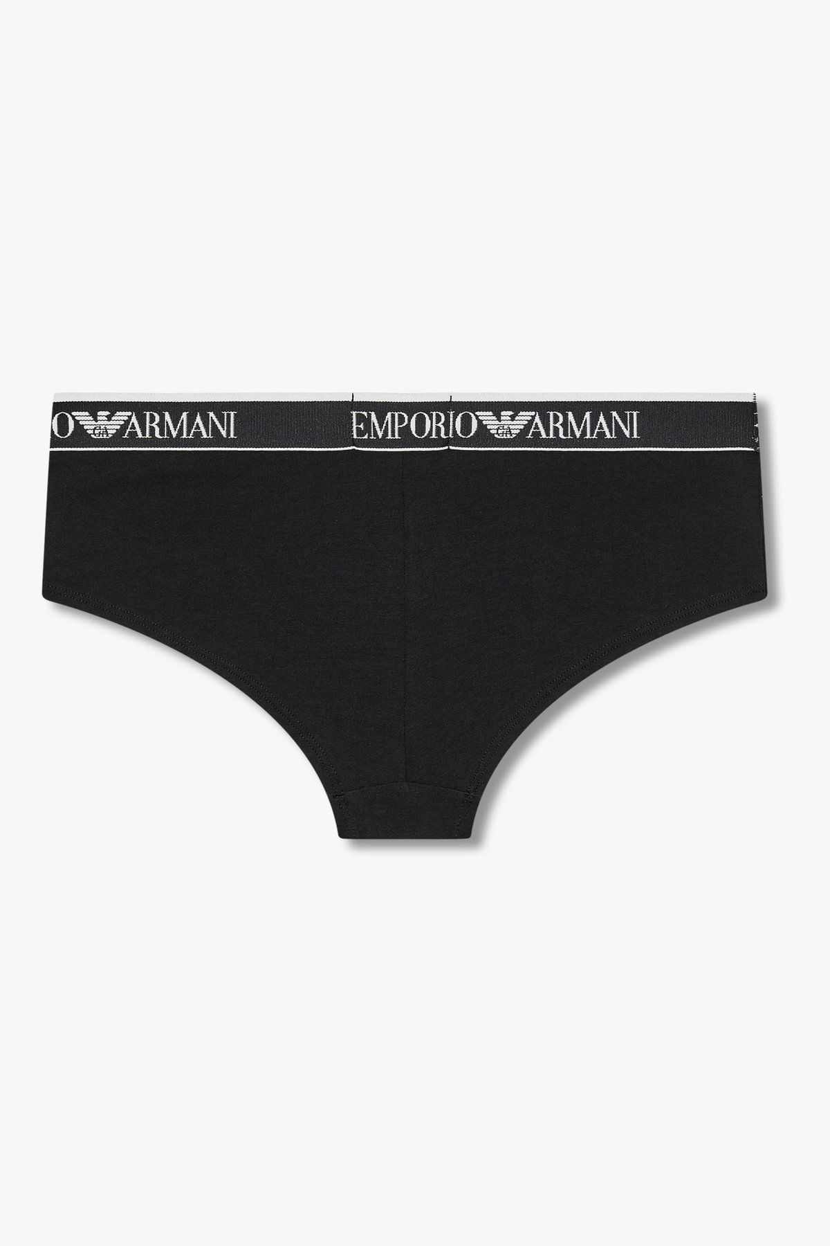엠포리오 아르마니 언더웨어(EMPORIO ARMANI UNDERWEAR) 여성 리피트 로고 코튼 치키 팬츠_블랙 0825312515