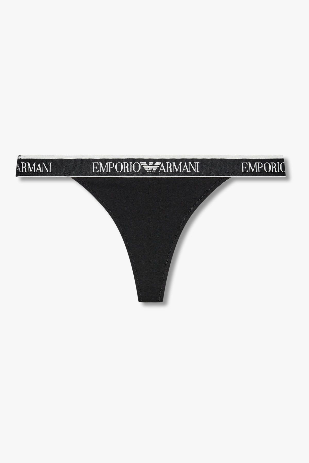 엠포리오 아르마니 언더웨어(EMPORIO ARMANI UNDERWEAR) 여성 리피트 로고 코튼 티팬티_블랙 0825310515