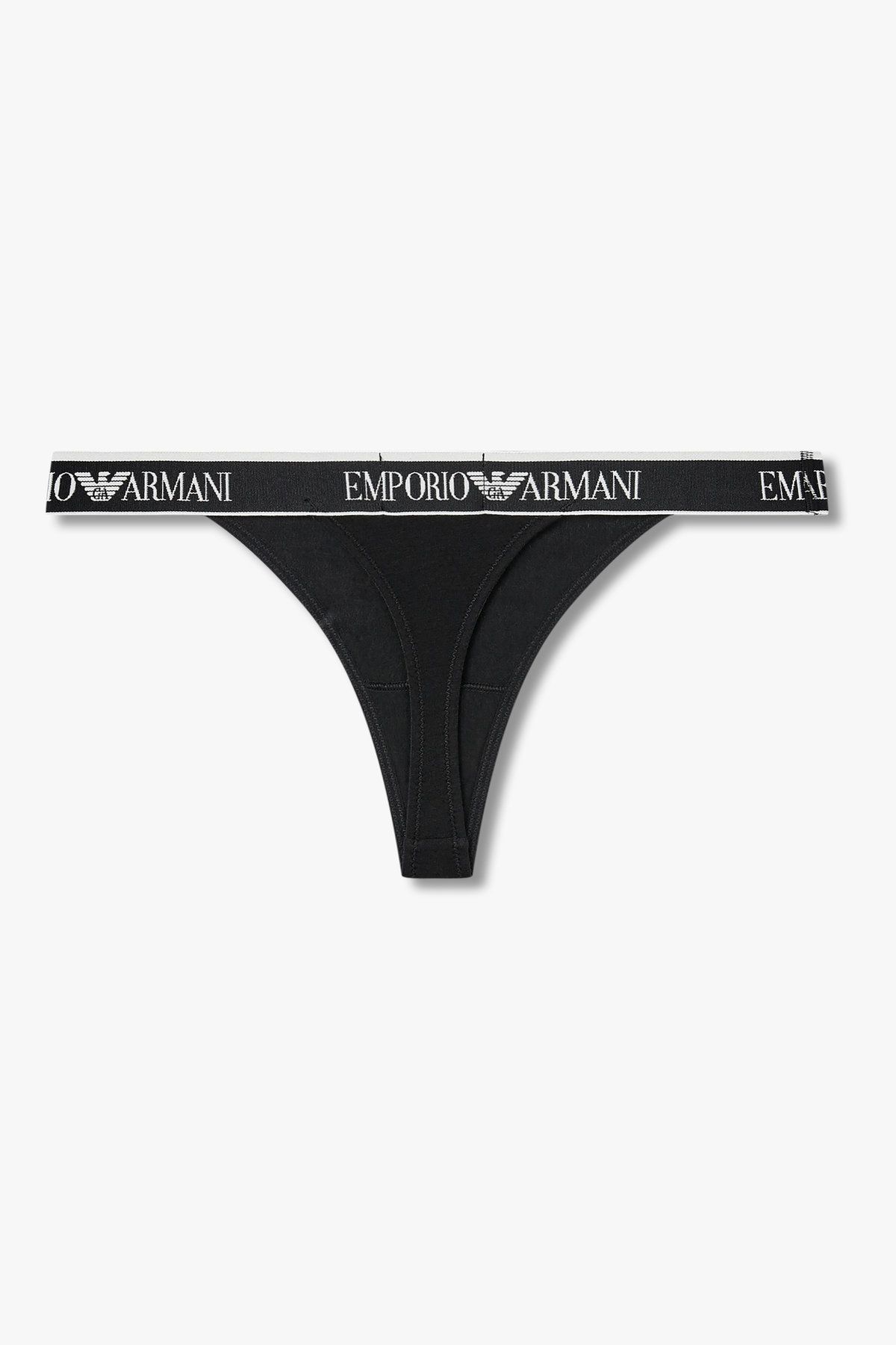 엠포리오 아르마니 언더웨어(EMPORIO ARMANI UNDERWEAR) 여성 리피트 로고 코튼 티팬티_블랙 0825310515