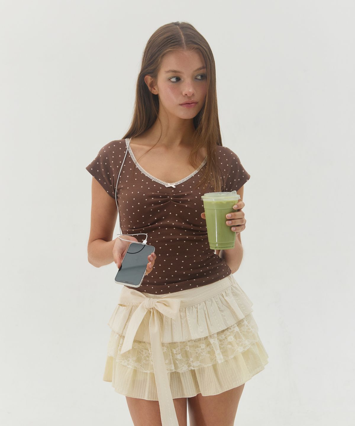 서울리(SEOULI) DAYDREAM FITTED TOP [BROWN SUGAR]