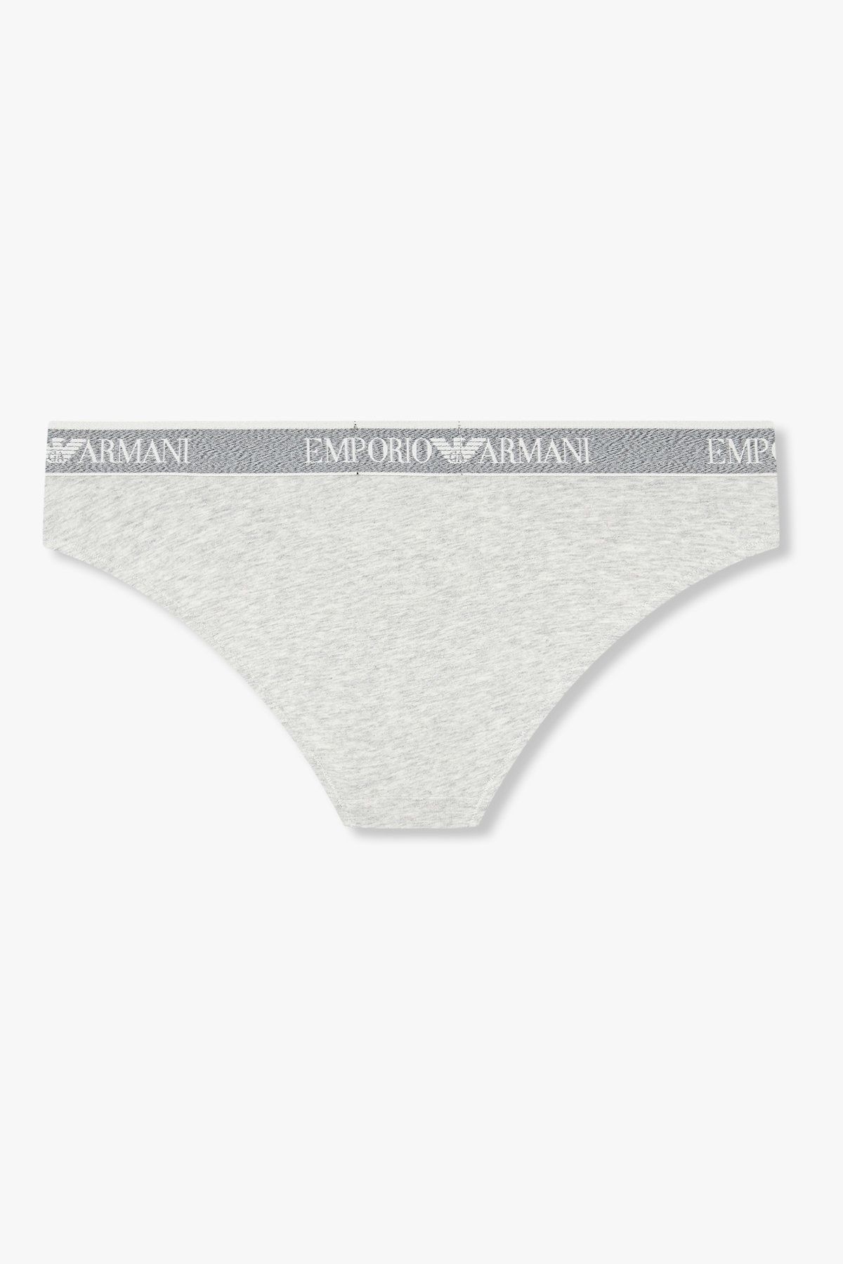 엠포리오 아르마니 언더웨어(EMPORIO ARMANI UNDERWEAR) 여성 리피트 로고 코튼 브리프_멜란지 그레이 0825311514