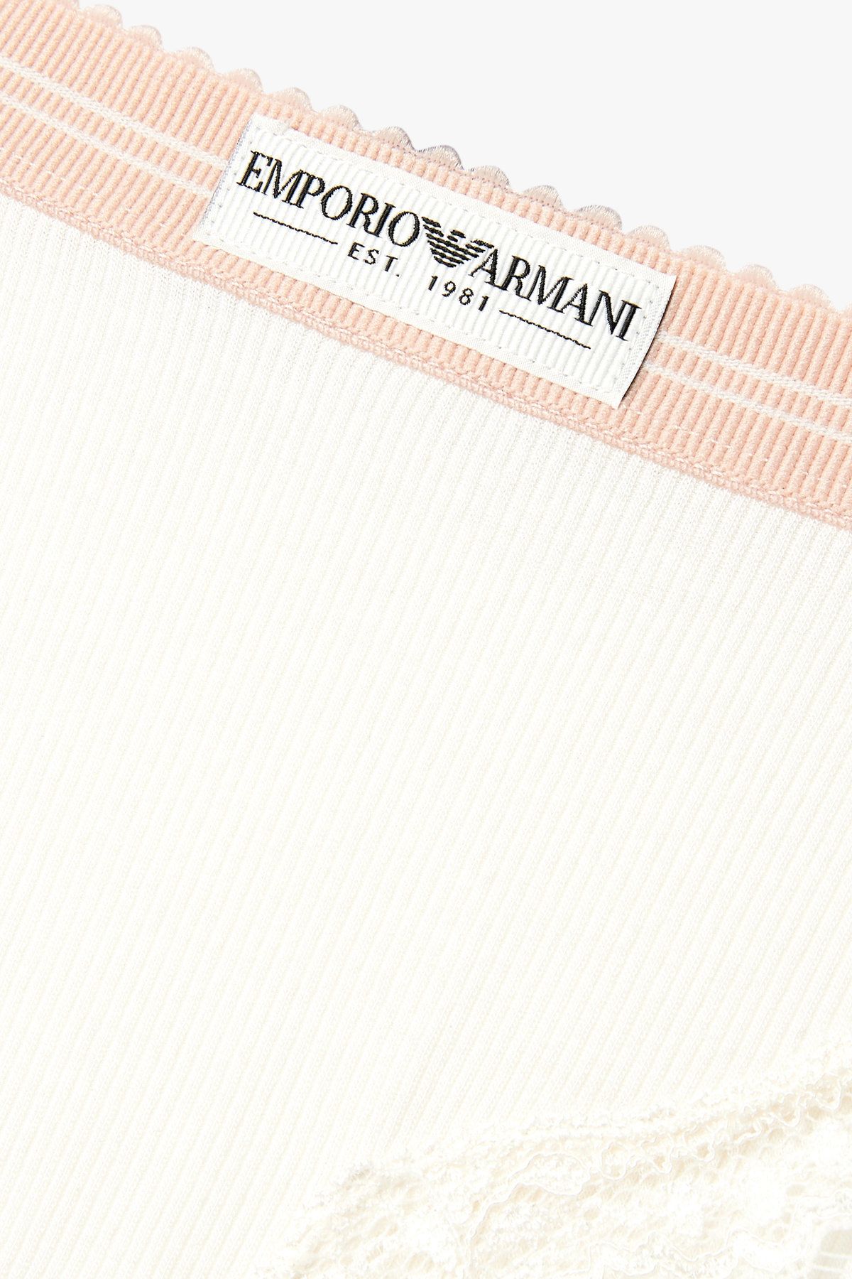 엠포리오 아르마니 언더웨어(EMPORIO ARMANI UNDERWEAR) 여성 레이스 트림 립 브리프_아이보리 0825311528