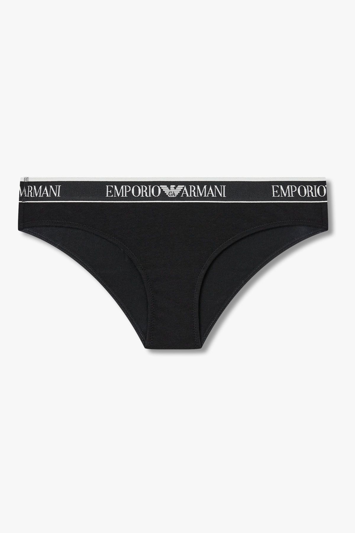 엠포리오 아르마니 언더웨어(EMPORIO ARMANI UNDERWEAR) 여성 리피트 로고 코튼 브리프_블랙 0825311515
