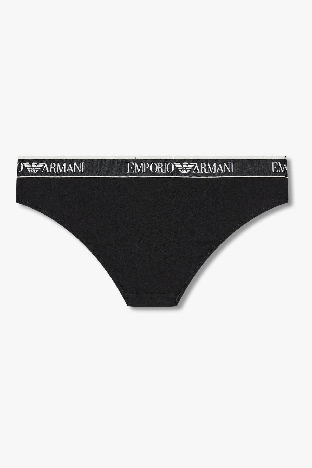 엠포리오 아르마니 언더웨어(EMPORIO ARMANI UNDERWEAR) 여성 리피트 로고 코튼 브리프_블랙 0825311515