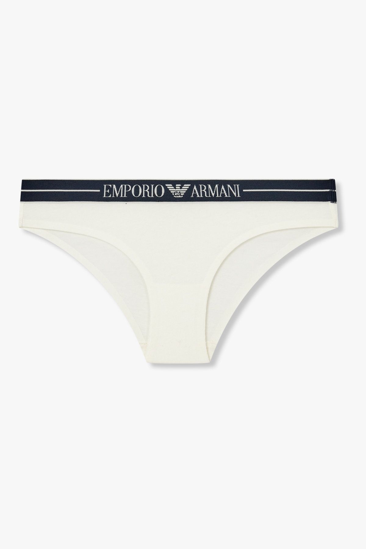 엠포리오 아르마니 언더웨어(EMPORIO ARMANI UNDERWEAR) 여성 라인 밴딩 코튼 브리프_화이트 0825311501