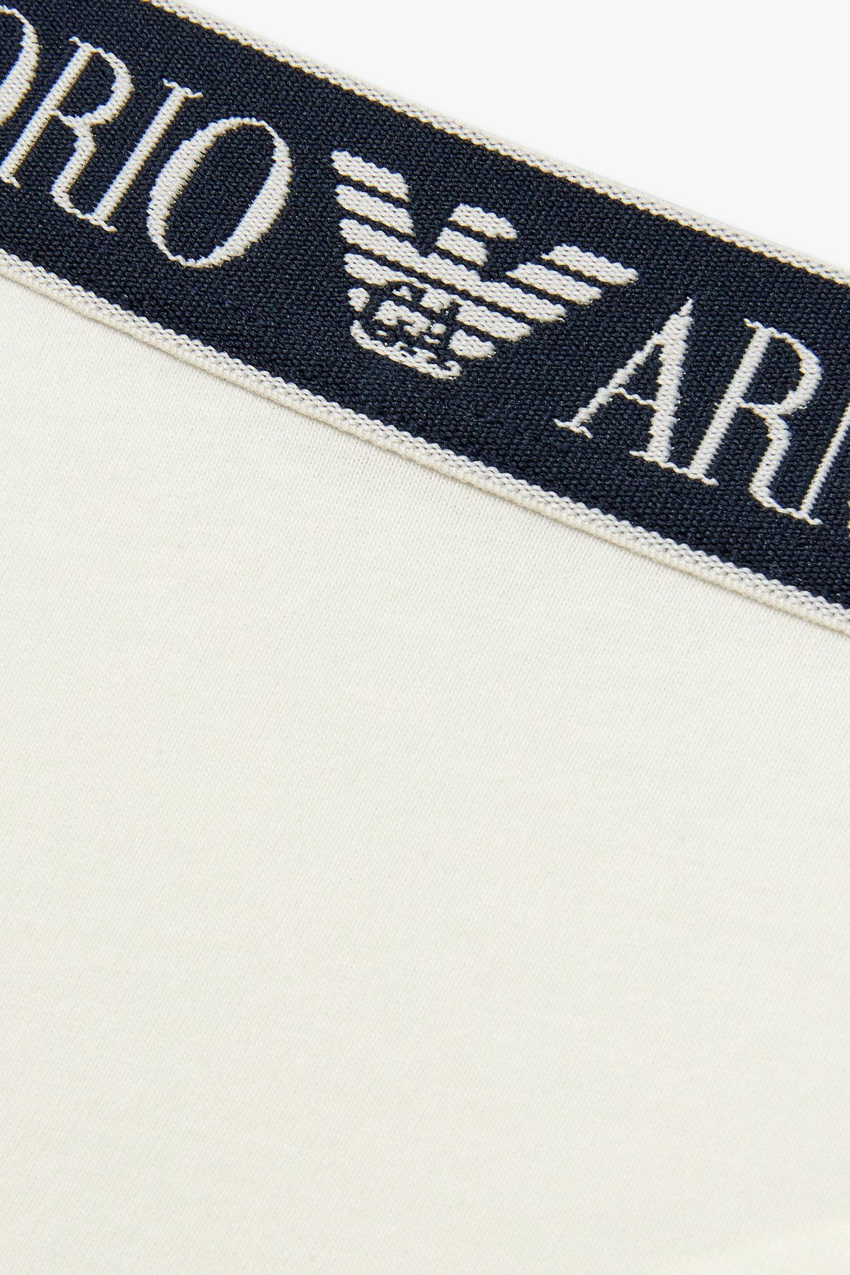 엠포리오 아르마니 언더웨어(EMPORIO ARMANI UNDERWEAR) 여성 라인 밴딩 코튼 브리프_화이트 0825311501